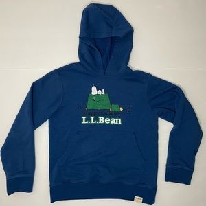Boys L.L. Bean X Peanuts Happy Camper Blue Hoodie Size 8